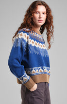 Dedicated Senja Fair Isle königsblau Pullover Wolle Damen | Sophie Stone 