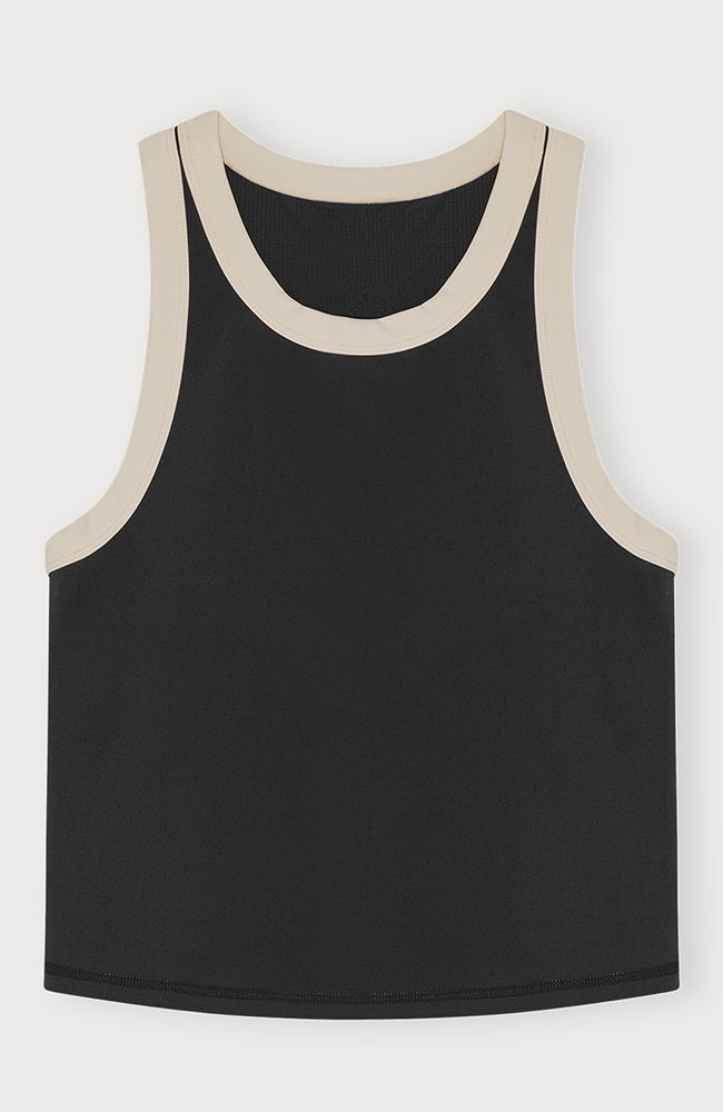 Organic Basics Active flow tank top black made from recycled nylon for women | Sophie Stone
