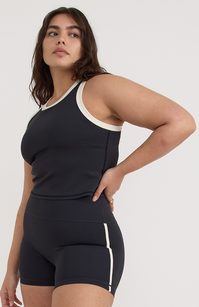 Organic Basics Active flow tank top black made from recycled nylon for women | Sophie Stone