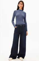 ARMEDANGELS Alaania coltrui blauw dusty moon van biologisch katoen dames | Sophie Stone
