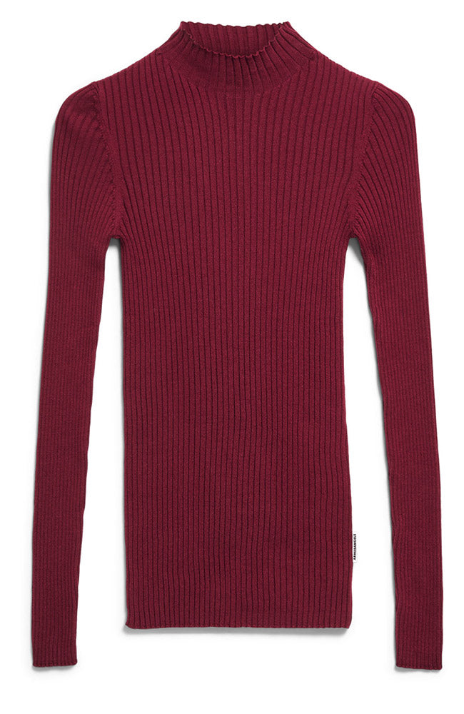 ARMEDANGELS Alaania coltrui velvet rood van biologisch katoen dames | Sophie Stone