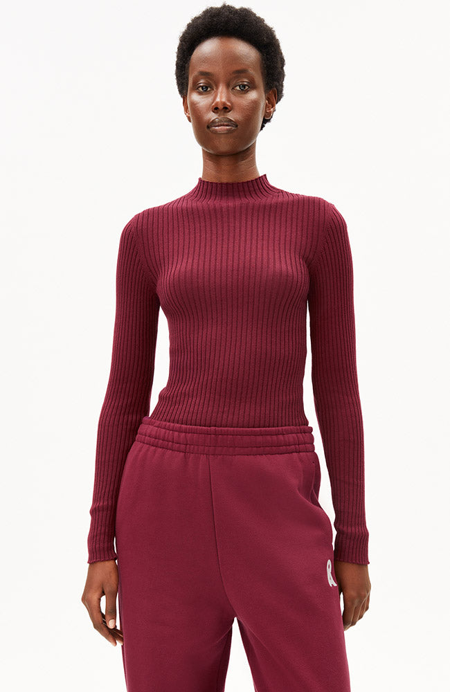 ARMEDANGELS Alaania coltrui rood van bio katoen dames | Sophie Stone