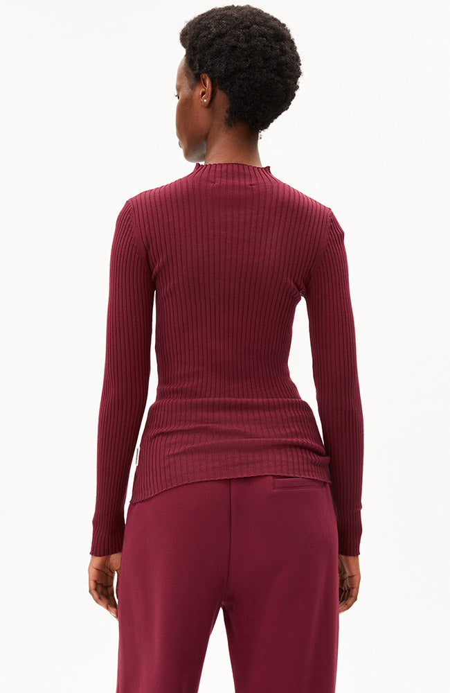 ARMEDANGELS Alaania coltrui velvet rood van bio katoen dames | Sophie Stone