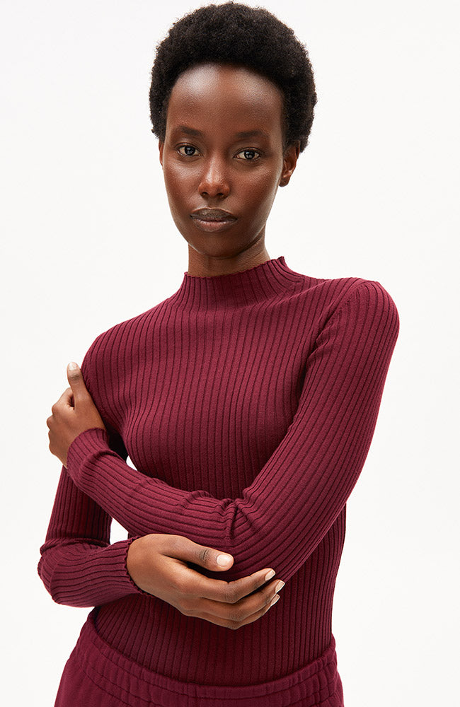 ARMEDANGELS Alaania coltrui rood van bio katoen vrouwen | Sophie Stone