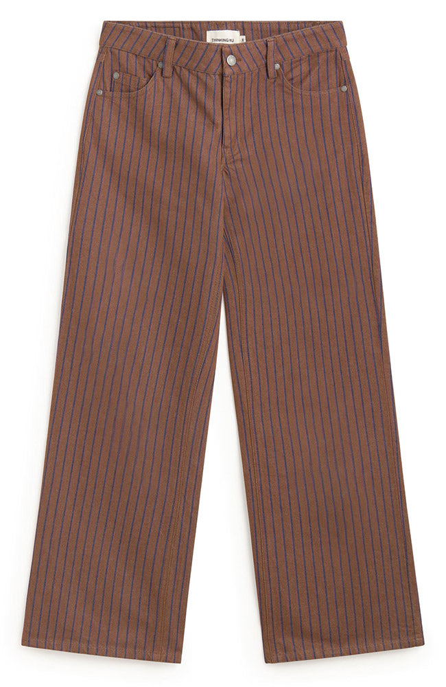 Thinking MU Albin stripes broek kettan van 100% bio katoen dames | Sophie Stone