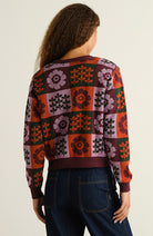 Dedicated Arendal trui nature check multi color bio katoen dames | Sophie Stone 
