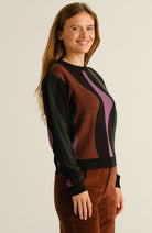 Dedicated Limhamn trui wavy multi stripe bio katoen vrouwen | Sophie Stone 