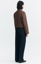 Thinking Mu Albin stripes Astrid jasje bruin 100% GOTS  bio katoen vrouwen | Sophie Stone