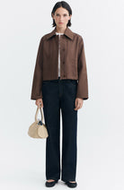 Thinking Mu Albin stripes Astrid jasje bruin 100% GOTS  biologisch katoen dames | Sophie Stone