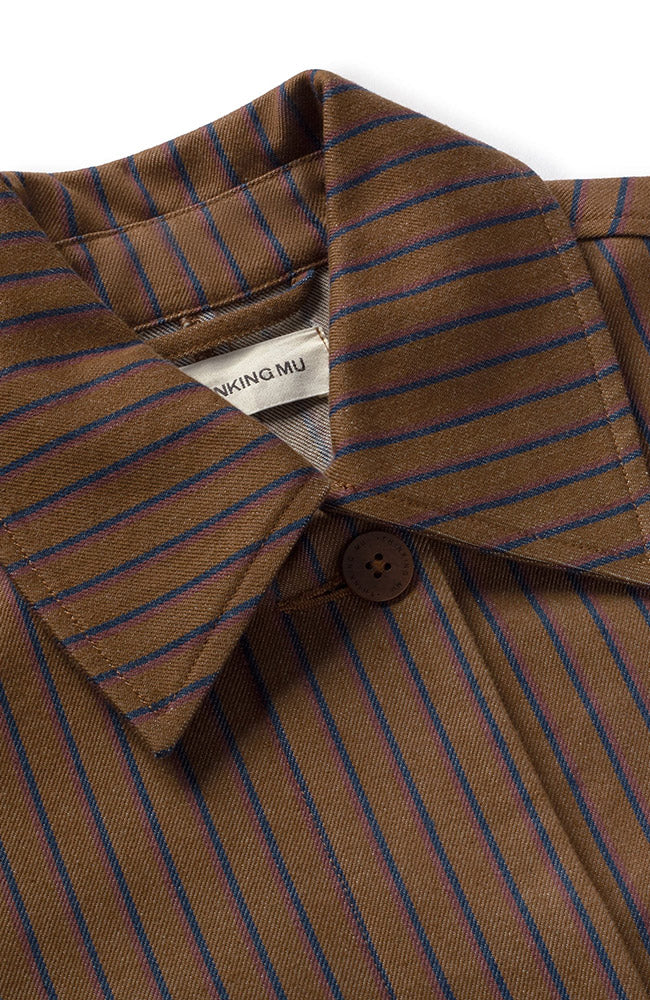 Thinking Mu Albin stripes Astrid jasje bruin 100% GOTS  biologisch katoen vrouwen | Sophie Stone