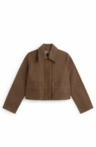 Thinking Mu Albin stripes Astrid jasje bruin 100% GOTS  bio katoen ladies | Sophie Stone