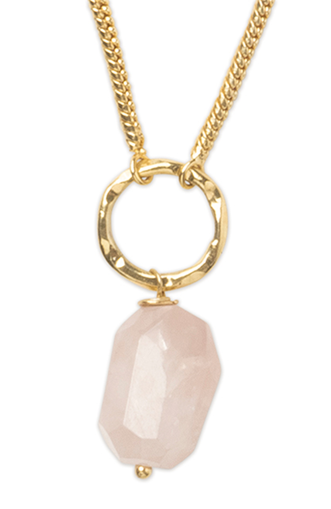 A Beautiful Story Awareness Rose Quartz ketting van messing vrouw | Sophie Stone