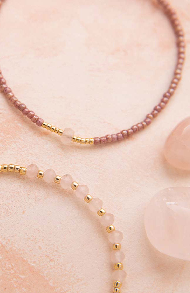 A Beautiful Story Knowing Rose Quartz Gold Bracelet | Sophie Stone