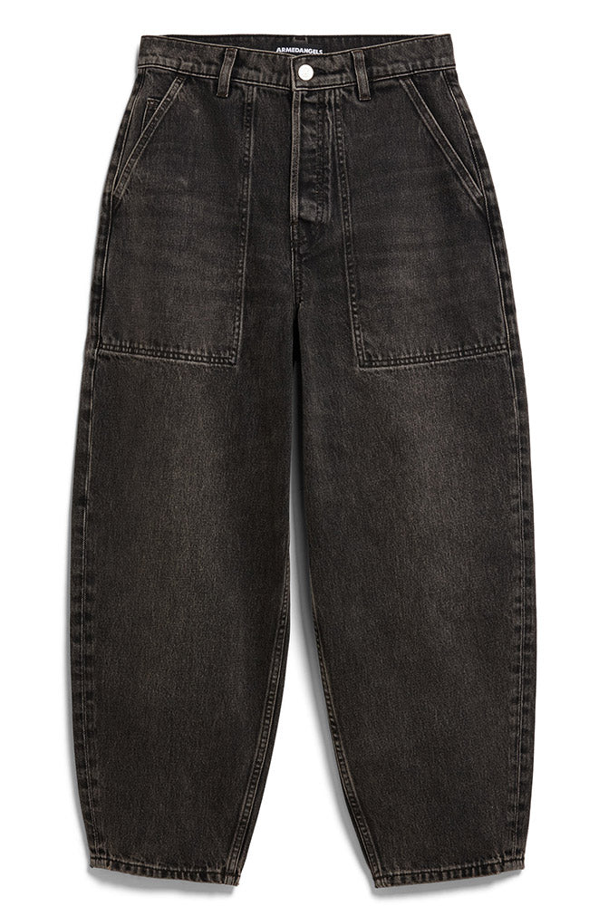 ARMEDANGELS Baarly high worker jeans bruin 100% GOTS biologisch katoen dames | Sophie Stone