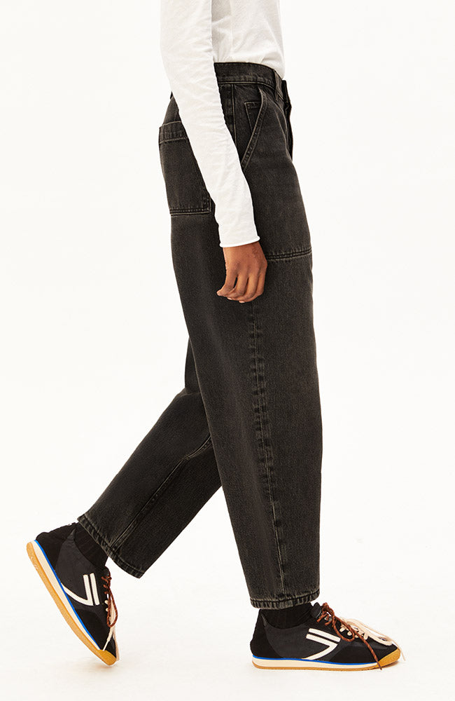 ARMEDANGELS Baarly high worker jeans bruin 100% GOTS bio katoen dames | Sophie Stone