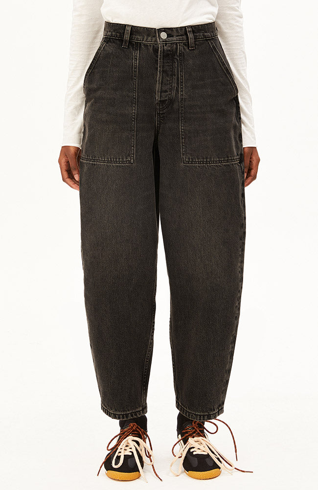 ARMEDANGELS Baarly high worker jeans nutmeg 100% GOTS bio katoen dames | Sophie Stone