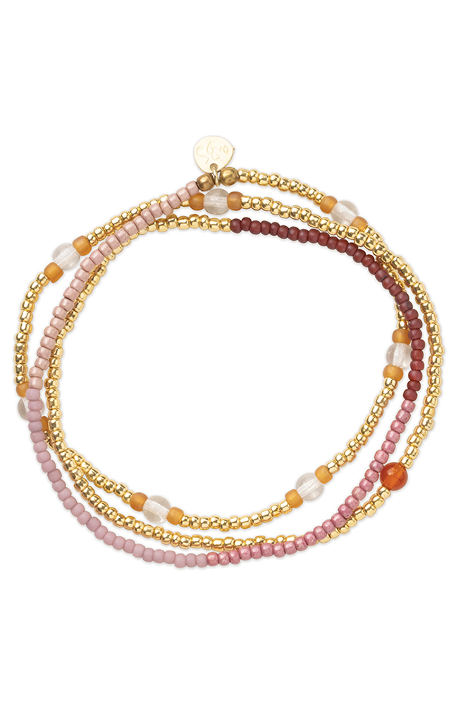 A Beautiful Story Balanced armband Carneool glaskralen voor dames | Sophie Stone