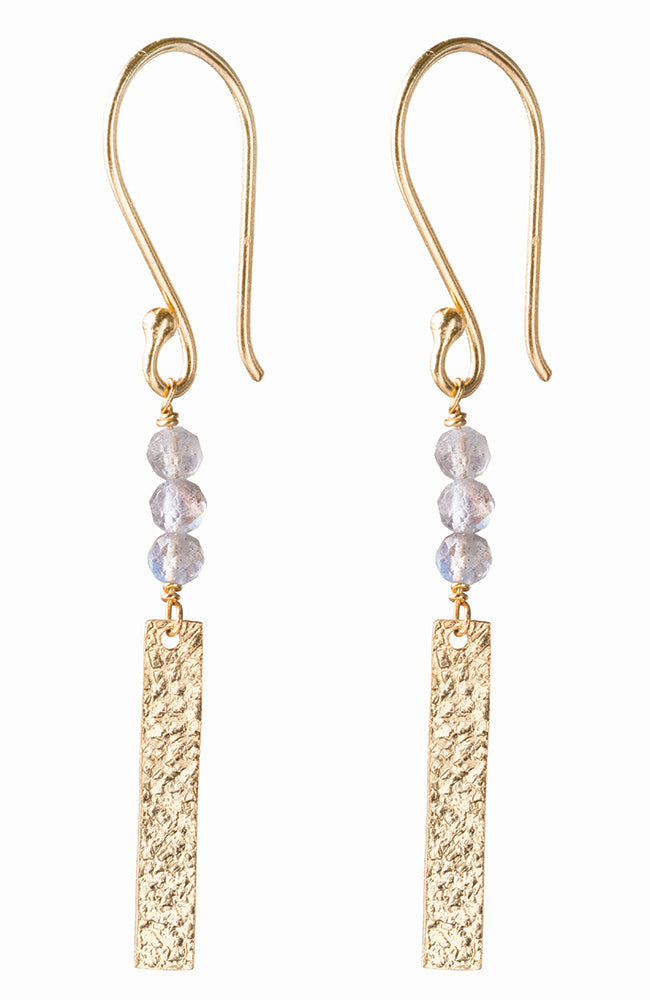 A Beautiful Story Bar earrings labradorite of gold-plated brass ladies | Sophie Stone