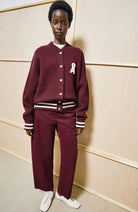 ARMEDANGELS Wide leg barrel broek rood red velvet bio katoen dames | Sophie Stone
