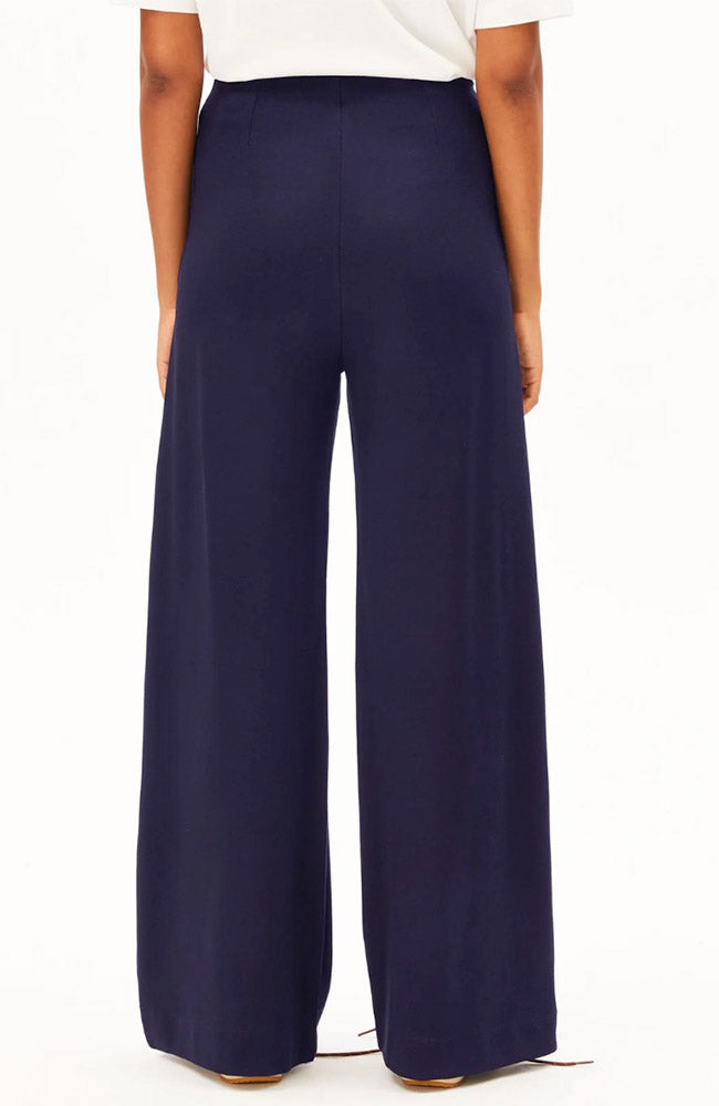 ARMEDANGELS Jersey wide leg broek blauw 82% ECOVERO voor vrouwen | Sophie Stone