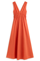 Ecoalf Bornite jurk dusty orange van duurzaam bio katoen en linnen voor dames | Sophie Stone 