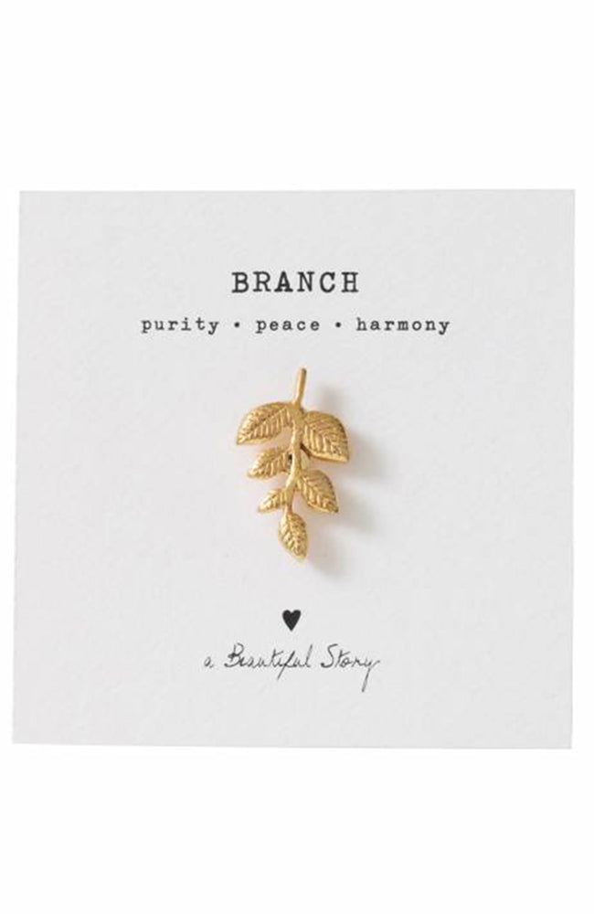 A Beautiful Story branch broche van brass materiaal in goud | Sophie Stone