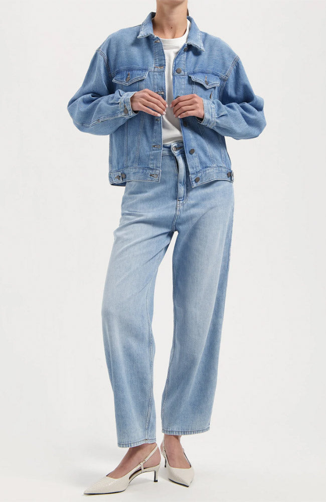 MUD Jeans Brooke Flow Barrel Jeans Stone Vintage Recycled Women's | Sophie Stone