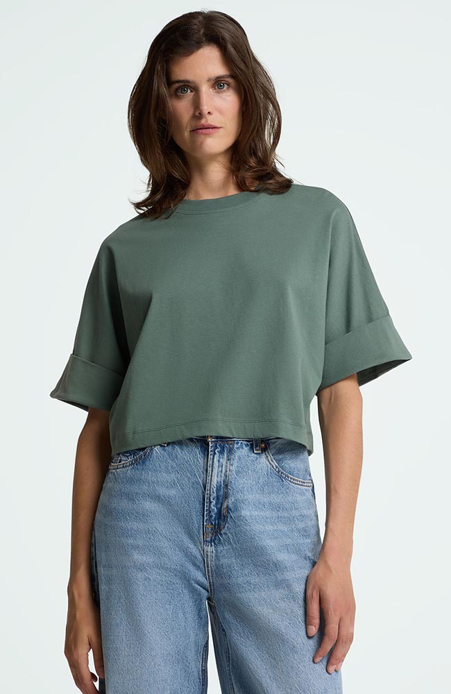 Kings of Indigo Castile shirt green made from organic cotton for women | Sophie Stone