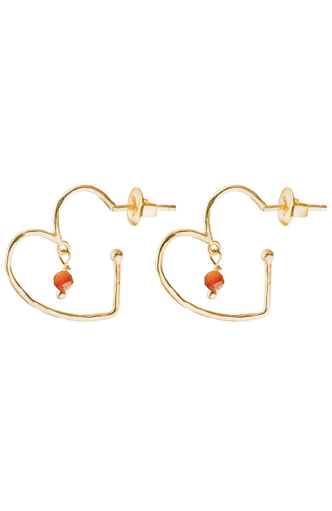 A Beautiful Story Cheery oorbellen carnelian van verguld brass materiaal dames | Sophie Stone