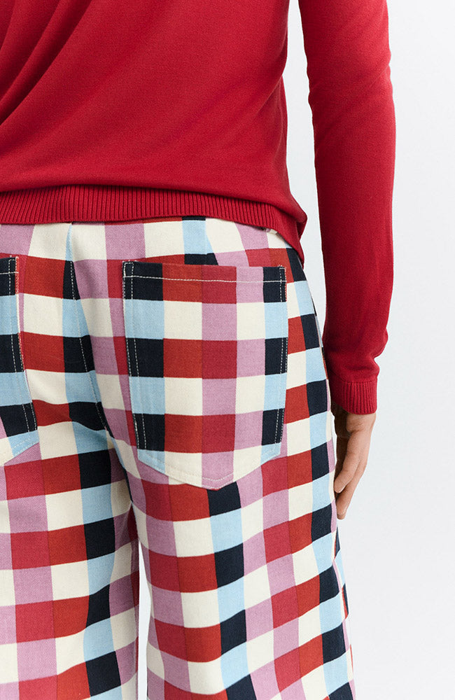 Thinking MU Cheshire checks Serena broek van biologisch katoen ladies | Sophie Stone
