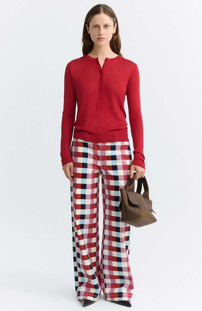 Thinking MU Cheshire checks Serena broek van biologisch katoen dames | Sophie Stone