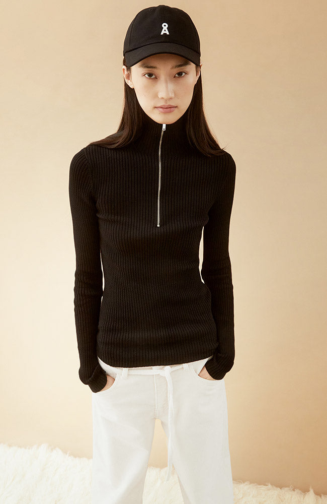 ARMEDANGELS Troyer coltrui zwart 100% GOTS bio katoen dames | Sophie Stone