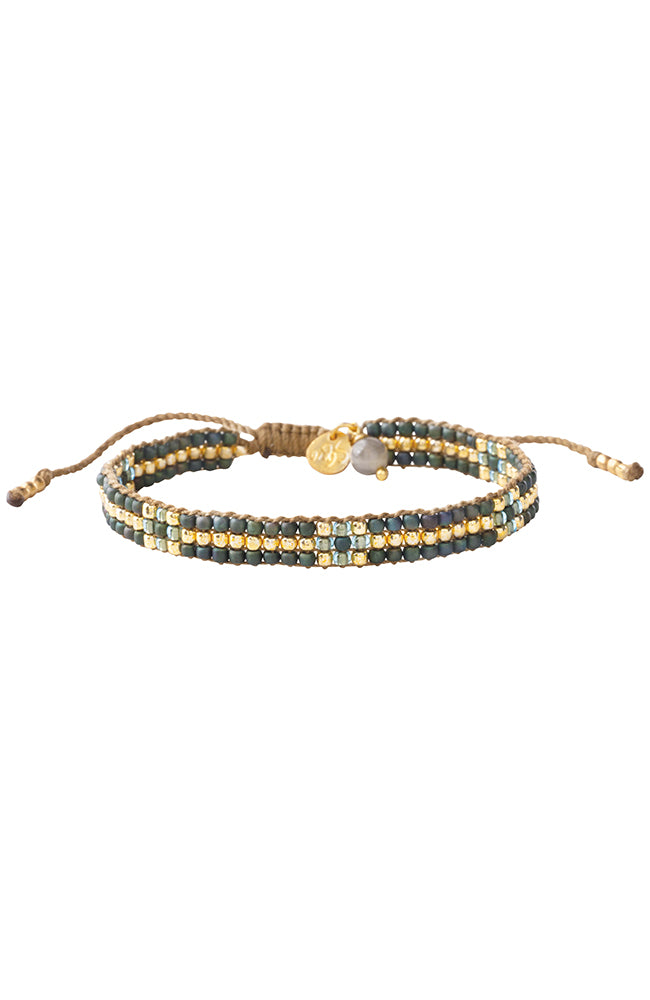 A Beautiful Story Competent armband labradorite messing kralen voor dames | Sophie Stone