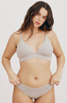 Organic Basics Core Triangle Bralette gray from organic cotton ladies | Sophie Stone