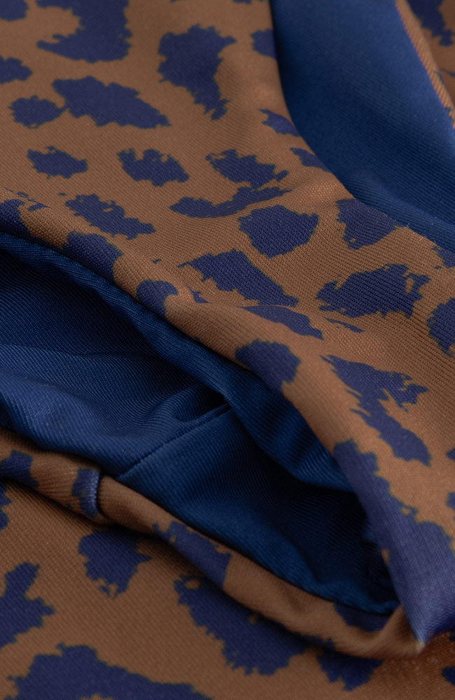 Dedicated bikinbroekje Gopa leopard blauw bruin gerecycled PET dames | Sophie Stone 