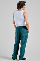 Dedicated Borrby Green 100% Linen Men's Pants | Sophie Stone