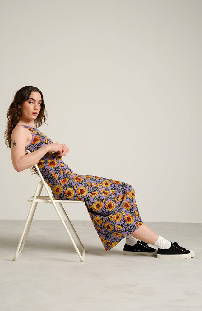 Dedicated Motala Rippenkleid Sunflower Haze Lila Bio-Baumwolle für Damen | Sophie Stone 