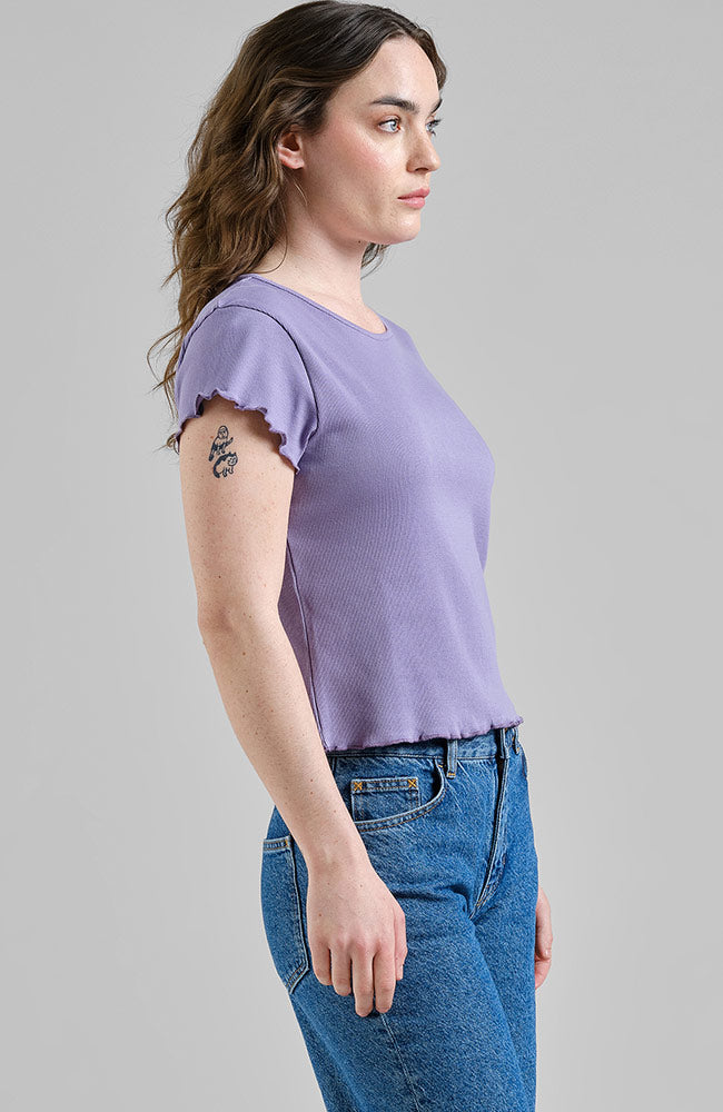Dedicated Rib top in purple organic cotton for women | Sophie Stone