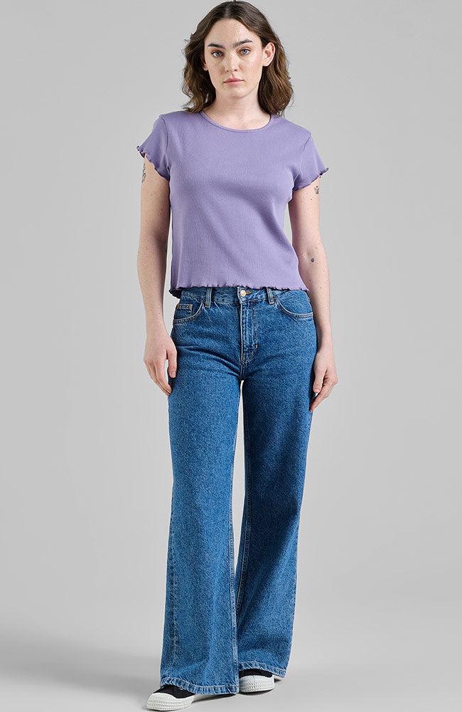Dedicated Rib top in haze purple organic cotton for women | Sophie Stone