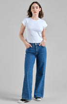 Dedicated Rib top in white organic cotton for women | Sophie Stone