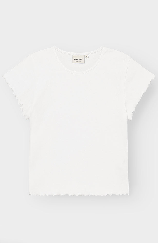 Dedicated Rib top in white organic cotton for women | Sophie Stone