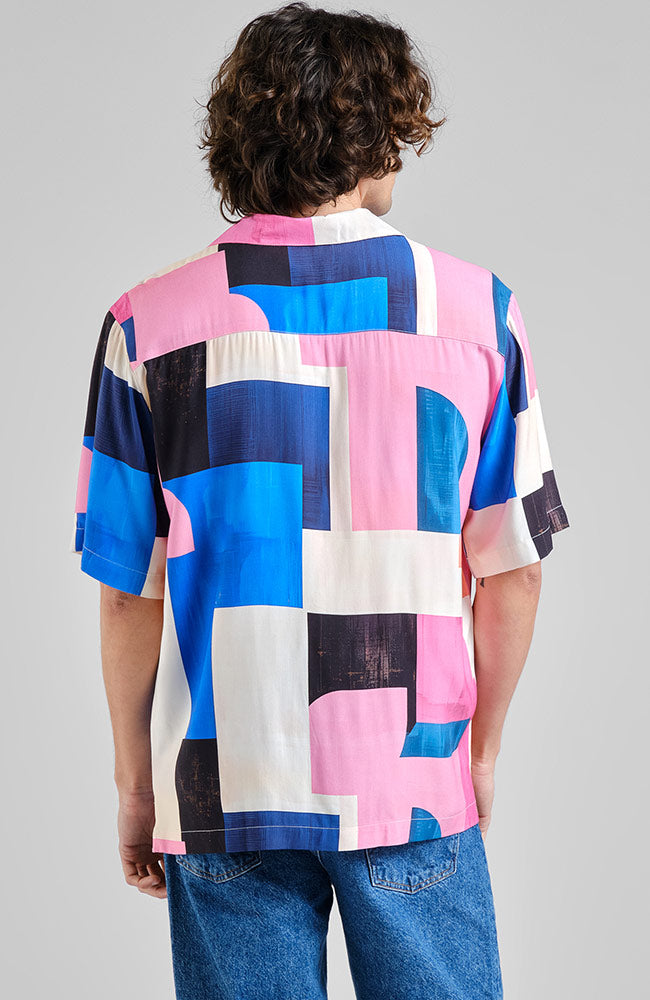 Dedicated Marstrand Shirt with Abstract Blocks in Ecovero for Men | Sophie Stone