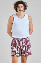 Dedicated Essingen Shorts, Fig Red, Organic Cotton, Men's | Sophie Stone