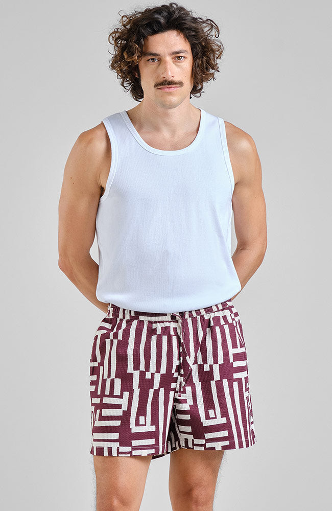 Dedicated Essingen Shorts, Fig Red, Organic Cotton, Men's | Sophie Stone