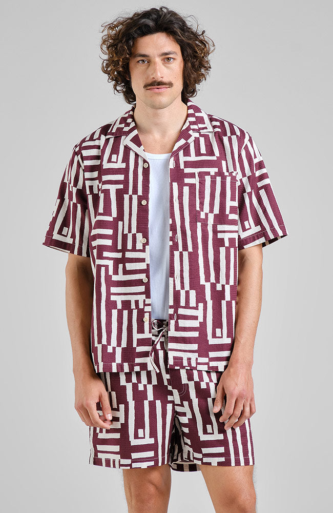 Dedicated Essingen Shorts, Fig Red, Organic Cotton, Men's | Sophie Stone