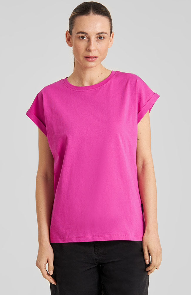 Dedicated Visby Base T-shirt, Pink Organic Cotton, Women's | Sophie Stone