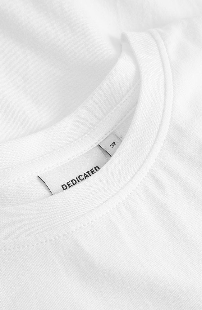 Dedicated Visby Base T-Shirt Cheers White Organic Cotton Women's | Sophie Stone