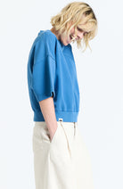 NEW OPTIMIST Eef sweater blue in recycled and organic cotton ladies | Sophie Stone