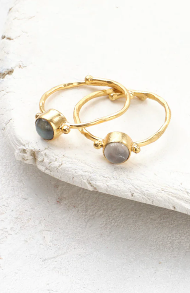 A Beautiful Story Faithful ring edelsteen van verguld messing vrouw | Sophie Stone