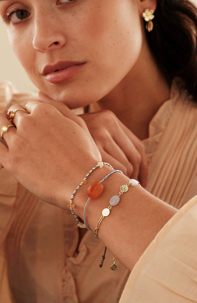 A Beautiful Story Flashy citrien armband glaskralen vrouw | Sophie Stone